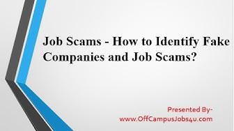 'Video thumbnail for Job Scams : How to Identify Fake Companies and Job Scams?'